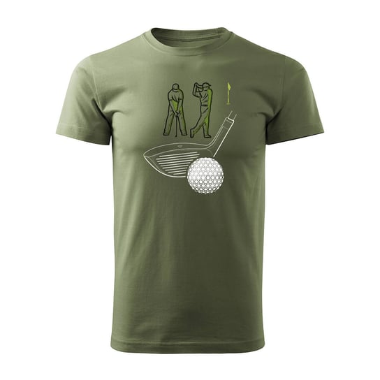 Koszulka golfowa do golfa z golfem golf golfista męska khaki REGULAR-M TUCANOS