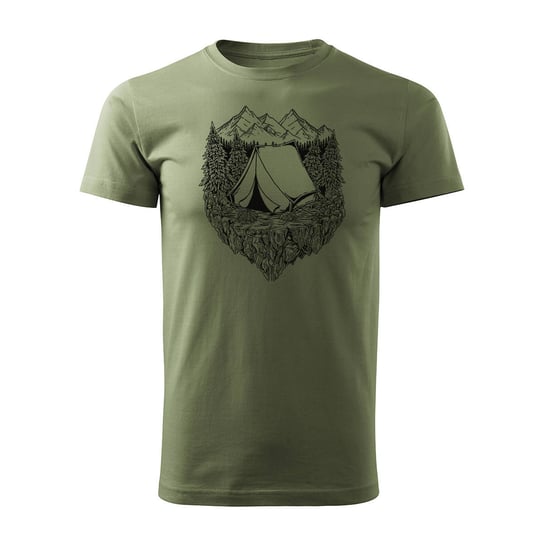 Koszulka górska outdoor namiot góry z górami Tatry męska khaki REGULAR-XXL TUCANOS