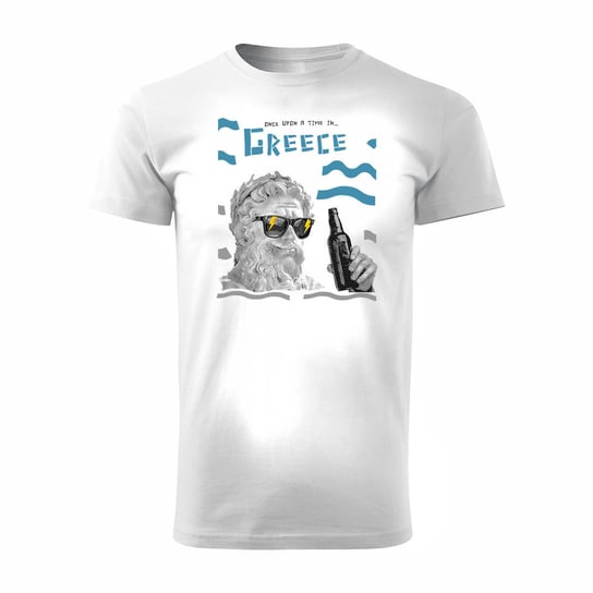 Koszulka Grecja grecka Zeus z Zeusem pamiątka z Grecji męska biała REGULAR-L TUCANOS