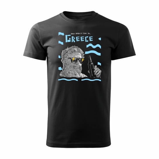 Koszulka Grecja grecka Zeus z Zeusem pamiątka z Grecji męska czarna REGULAR-XXL TUCANOS