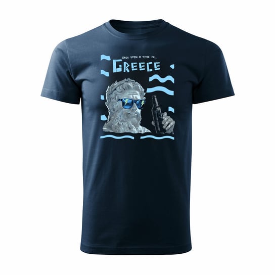 Koszulka Grecja grecka Zeus z Zeusem pamiątka z Grecji męska granatowa REGULAR-M TUCANOS