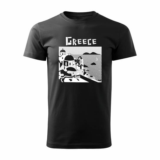 Koszulka Grecja z Grecją pamiątka z Grecji męska czarna REGULAR-S TUCANOS
