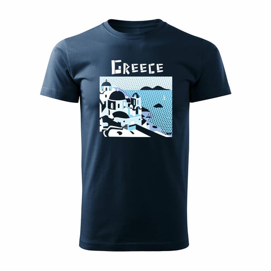 Koszulka Grecja z Grecją pamiątka z Grecji męska granatowa REGULAR-L TUCANOS