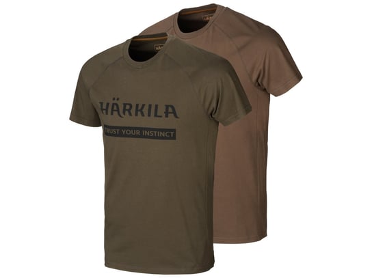 Koszulka Härkila logo dwupak ciemnozielona i brązowa Harkila