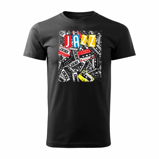 Koszulka Jazz Jazzowa kaseta prezent dla muzyka męska czarna REGULAR-L TUCANOS