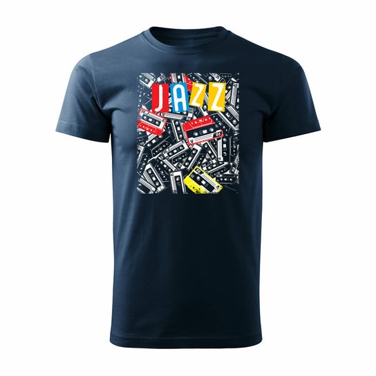 Koszulka Jazz Jazzowa kaseta prezent dla muzyka męska granatowa REGULAR-XXL TUCANOS