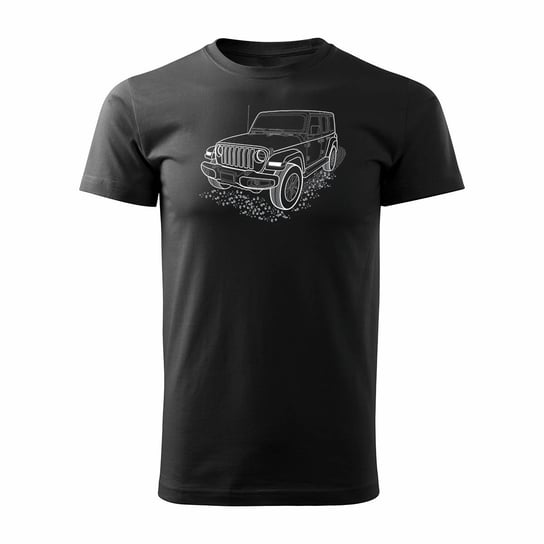 Koszulka Jeep Wrangler Rubicon z samochodem Jeep Wrangler męska czarna REGULAR - S Topslang