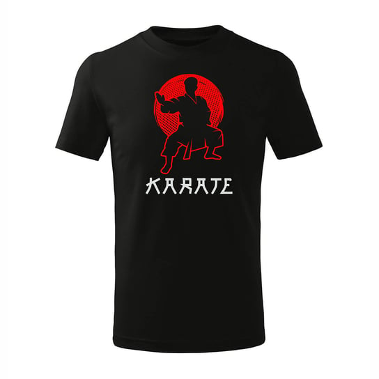 Koszulka karate kyokushin z karateką karateka dziecięca czarna-134 cm/8 lat TUCANOS