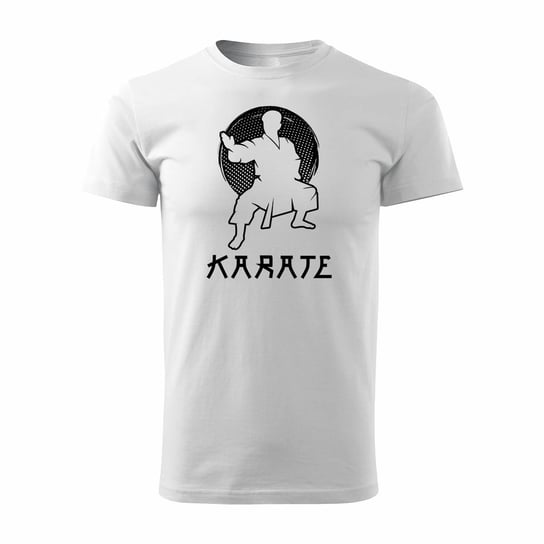 Koszulka karate kyokushin z karateką karateka męska biała REGULAR-L TUCANOS