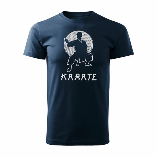 Koszulka karate kyokushin z karateką karateka męska granatowa REGULAR-L TUCANOS