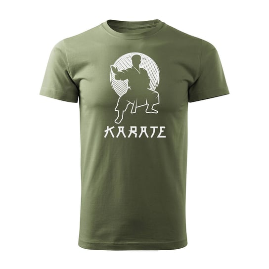 Koszulka karate kyokushin z karateką karateka męska khaki REGULAR-M TUCANOS