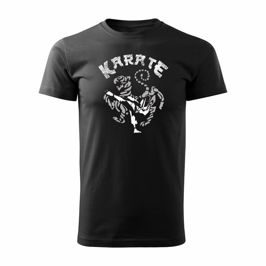 Koszulka karate shotokan z karateką karateka męska czarna REGULAR-L TUCANOS