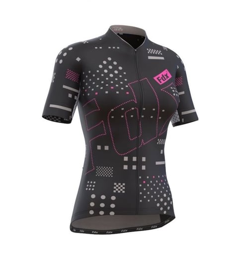 Koszulka kolarska, damska, FDX AD Half Sleeve Cycling Jersey |  BLACK/PINK FDX