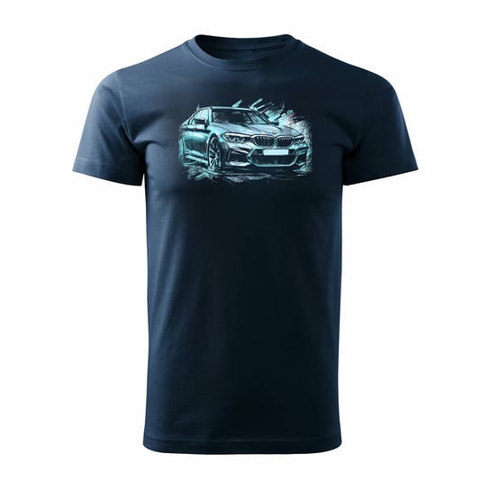 Koszulka kolekcjonerska z samochodem BMW serii 5 M5 męska granatowa REGULAR-L Inna marka
