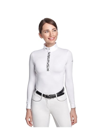 Koszulka konkursowa FERA EQUESTRIAN Nebula długi rękaw, biała, rozmiar: S Inna marka