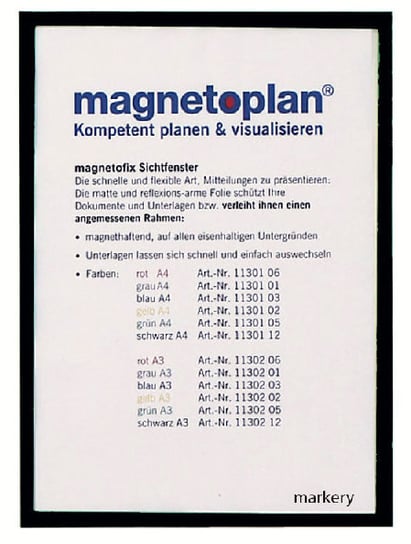 Koszulka magnetyczna A4 ramka czarny 5szt MAGNETOPLAN