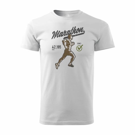 Koszulka maraton dla biegacza biegowa maratończyk triathlon męska biała REGULAR-XL TUCANOS