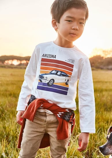 Koszulka Mayoral 4081-11 z grafiką auta dla chłopca - wzrost 110 cm (5 lat) Mayoral