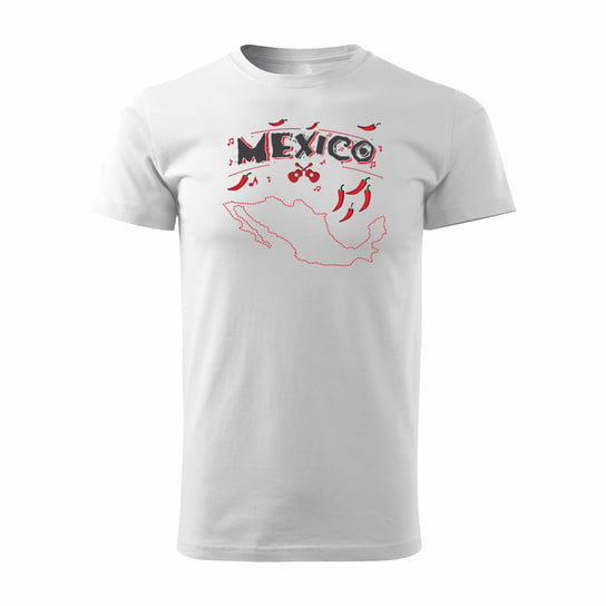 Koszulka meksykańska na prezent Meksyk Mexico pamiątka z Meksyku męska biała REGULAR-L TUCANOS