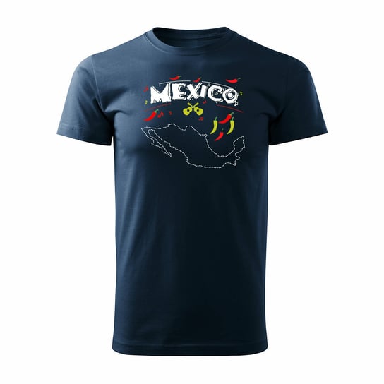 Koszulka meksykańska na prezent Meksyk Mexico pamiątka z Meksyku męska granatowa REGULAR-L TUCANOS