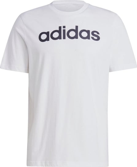 Koszulka męska adidas Essentials Single Jersey Linear Embroidered Logo Tee biała IC9276-XL Adidas