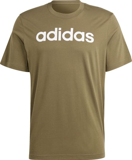 Koszulka męska adidas Essentials Single Jersey Linear Embroidered Logo Tee khaki IC9280-L Adidas