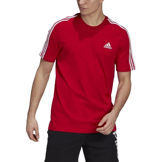 Koszulka męska adidas SPORTSWEAR ESSENTIAL S 3-STRIPES czerwona GL3736-L Inna marka