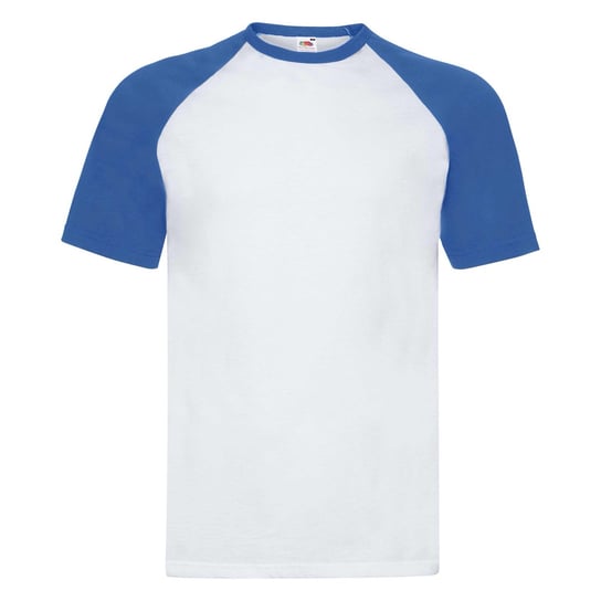 Koszulka męska Baseball z krótkim rękawem Fruit of the Loom Biały/Ciemnoniebieski 3XL FRUIT OF THE LOOM