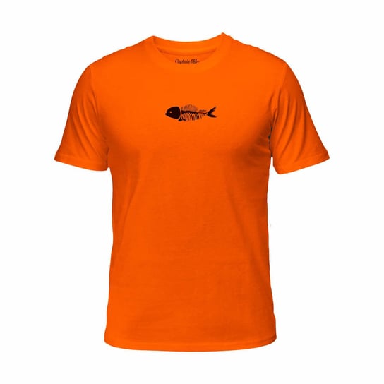 Koszulka męska bawełniana pomarańczowa z nadrukiem, T-shirt Captain Mike r.6XL Captain Mike