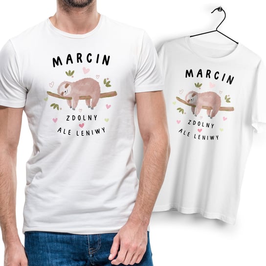 Koszulka Męska Biała Dla Marcina T-Shirt z Nadrukiem Zdjęciem Na Prezent Inna marka