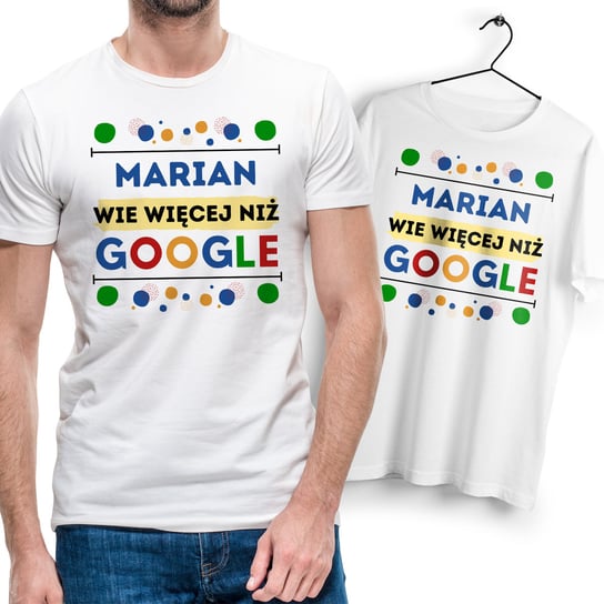 Koszulka Męska Biała Dla Mariana T-Shirt z Nadrukiem Zdjęciem Na Prezent Inna marka