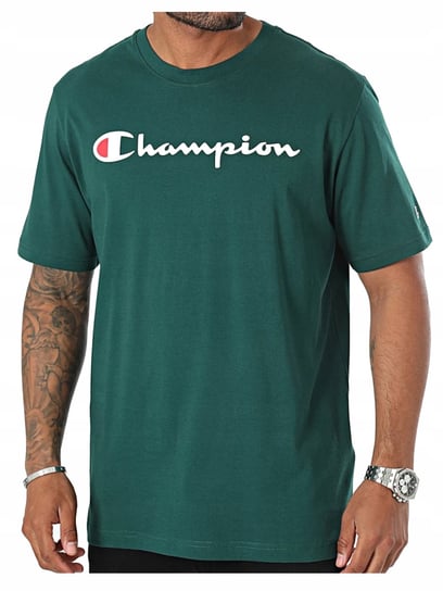 Koszulka Męska Champion 220256-Gs502 T-Shirt Bawełniany Zieleń Xl Champion