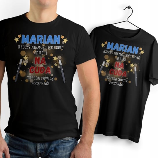 Koszulka Męska Czarna Dla Mariana T-Shirt Podkoszulek Nadruk Na Prezent Inna marka