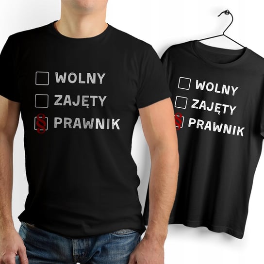 Koszulka Męska Czarna dla Prawnika Bawełniana T-shirt Trwały Nadruk Inna marka