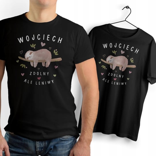 Koszulka Męska Czarna Dla Wojciecha T-Shirt Podkoszulek z Nadrukiem Prezent Inna marka