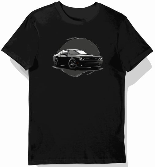 Koszulka męska czarna z motywem drapieżnego Dodge Challenger S KozakNadruki