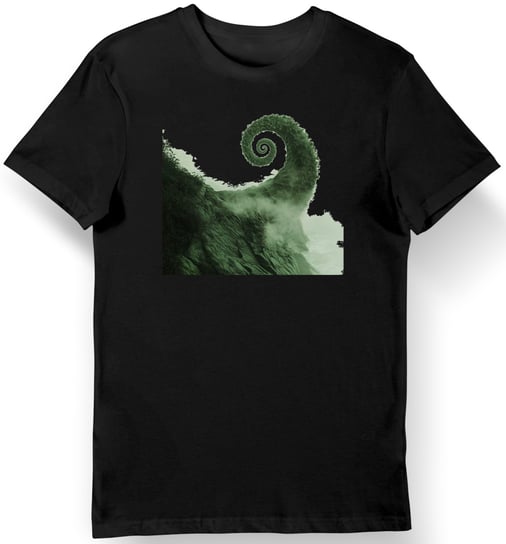 Koszulka męska czarna z surrealistycznym wzorem Spirali Junji Ito 3XL KozakNadruki