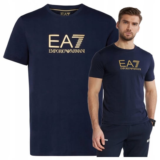 koszulka meska emporio armani t-shirt meski granatowy duże logo EA7 koszulka meska emporio armani t-shirt meski granatowy duże logo EA7 r.XL Emporio Armani