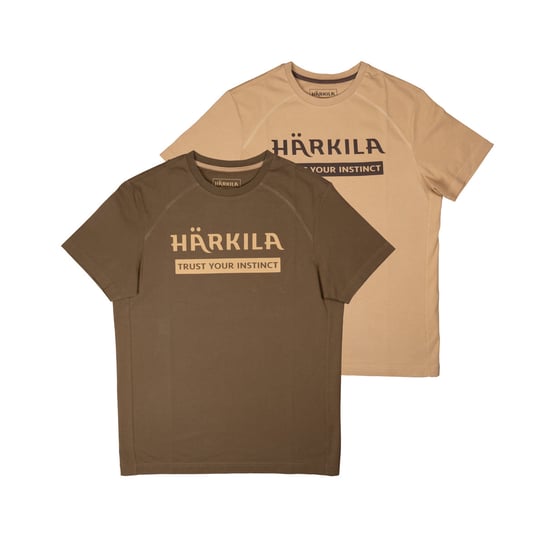 Koszulka męska Härkila logo dwupak Antique sand / Dark olive 2XL Harkila