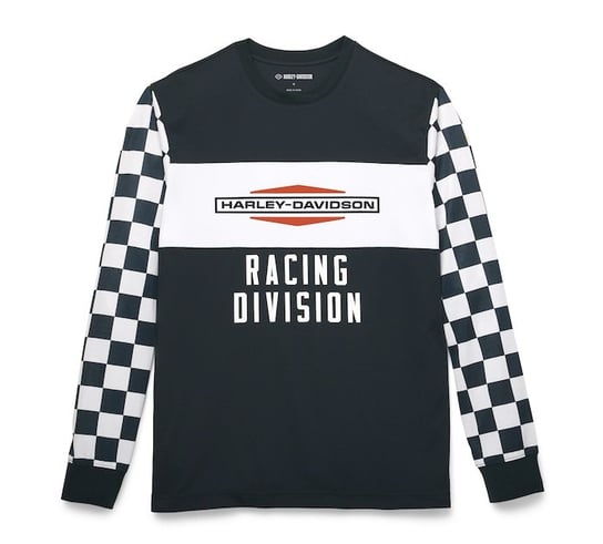 Koszulka męska Harley-Davidson Racing Checkerboard Jersey czarno-biała XL Harley-Davidson