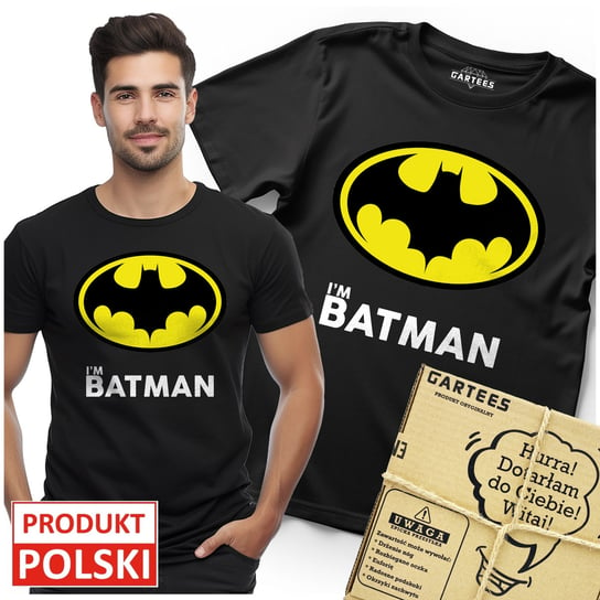 KOSZULKA MĘSKA I'M BATMAN PREZENT NA WALENTYNKI DLA BATMANA ŚMIESZNY NADRUK Gartees