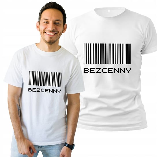 Koszulka Męska Nadruk  T-shirt Biały Prezent Bezcenny XL Plexido