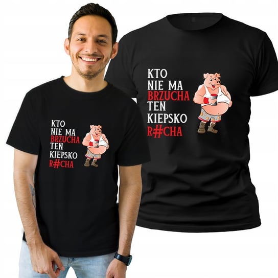 Koszulka Męska Nadruk  T-shirt Prezent Kto Nie Ma Brzucha Ten M Plexido