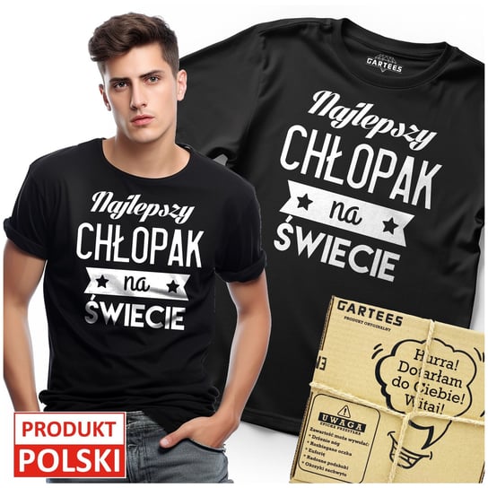 KOSZULKA MĘSKA NAJLEPSZY CHŁOPAK NA ŚWIECIE PREZENT DLA NIEGO FACETA TSHIRT Gartees