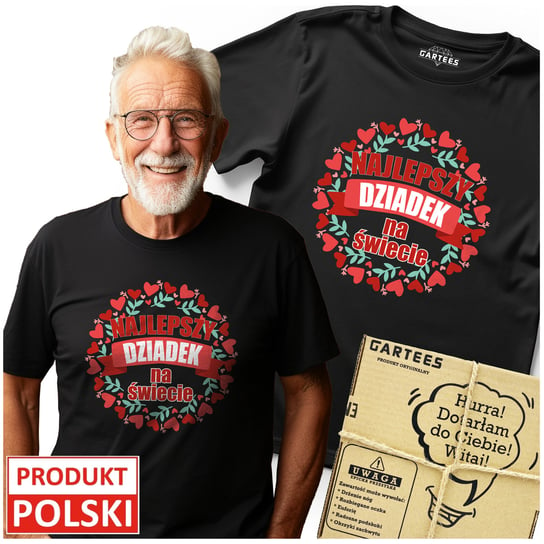 KOSZULKA MĘSKA NAJLEPSZY DZIADEK NA ŚWIECIE SUPER PREZENT TSHIRT NADRUK Gartees