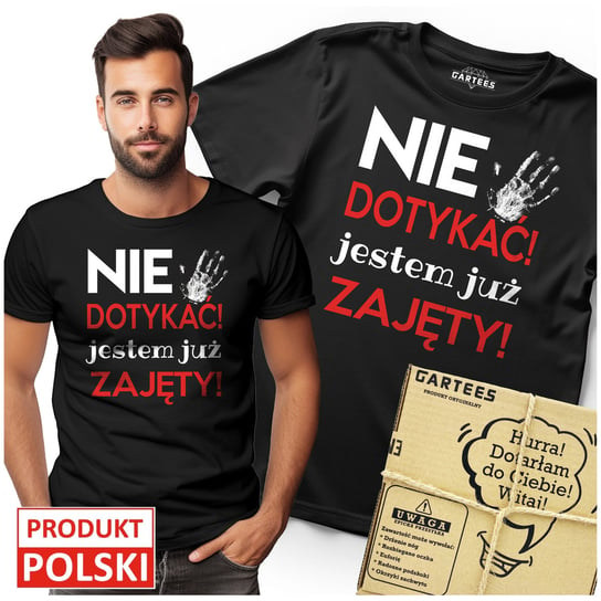 KOSZULKA MĘSKA NIE DOTYKAĆ JESTEM JUŻ ZAJĘTY ŚMIESZNY TSHIRT WALENTYNKI Gartees