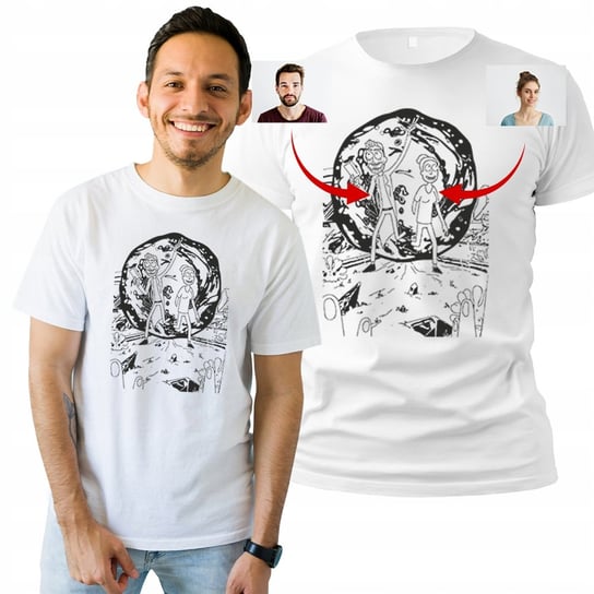 Koszulka Męska Personalizowana Z Nadrukiem Twoje Zdjęcia Rick And Morty Plexido
