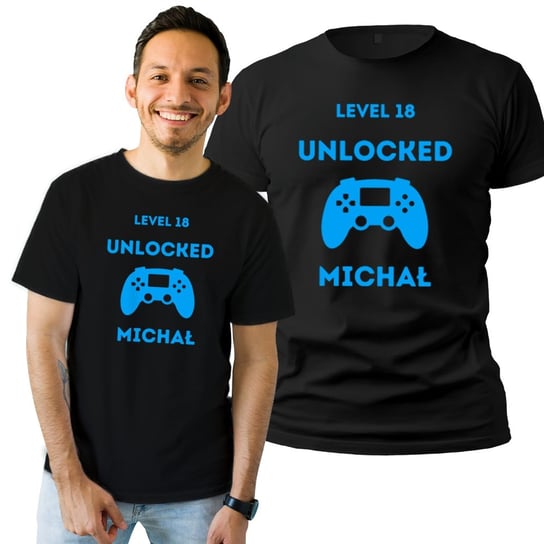 Koszulka Męska Prezent Na Urodziny Level Unlocked Twój Tekst T-shirt M Plexido