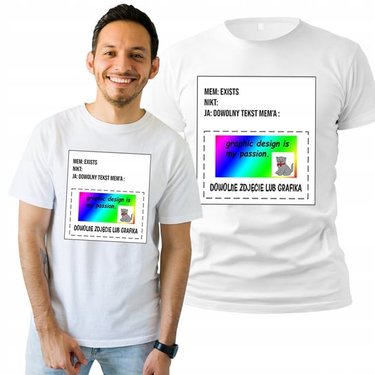 Koszulka Męska Prezent Personalizowany T-Shirt Twój Napis Zdjęcie S Plexido