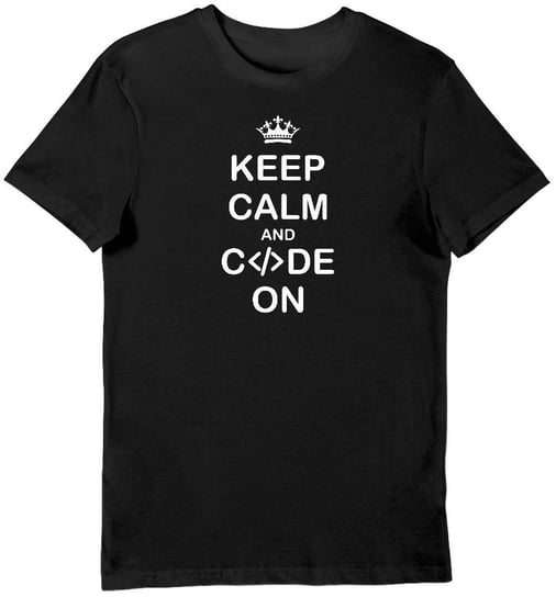 Koszulka męska programowanie Keep Calm and Code On czarna 3XL KozakNadruki